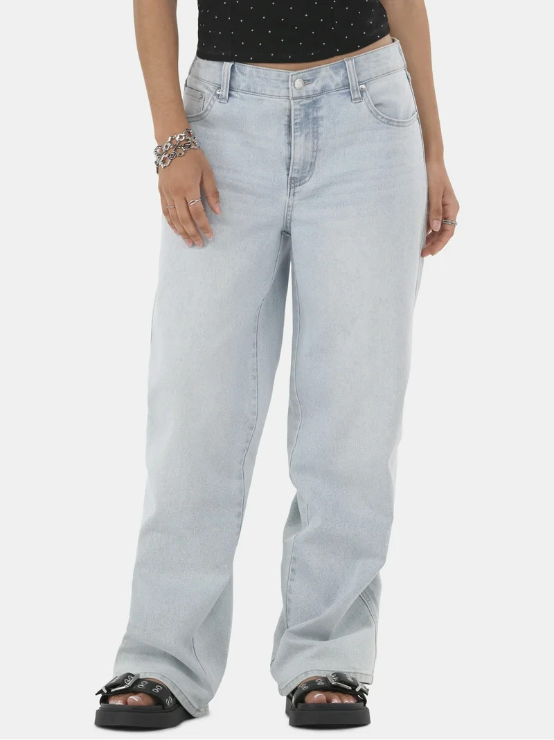 No Boundaries Baggy Wide Leg Jeans, Women's and Women's Plus | Walmart (US)