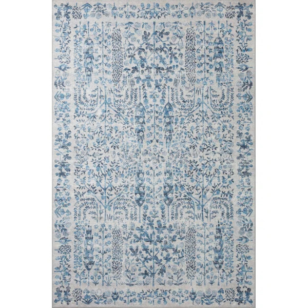 Rifle Paper Co. X Loloi Maison Grove Blue Area Rug | Wayfair North America