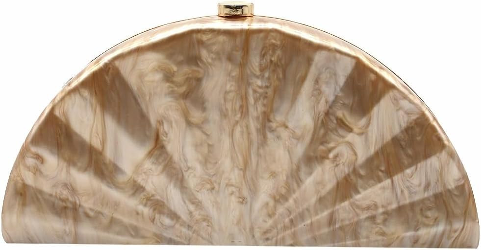 Women Fan Shell Acrylic Clutch Purse Marble Evening Bag Unique Handbag Cute Shell Clutch Wedding ... | Amazon (US)