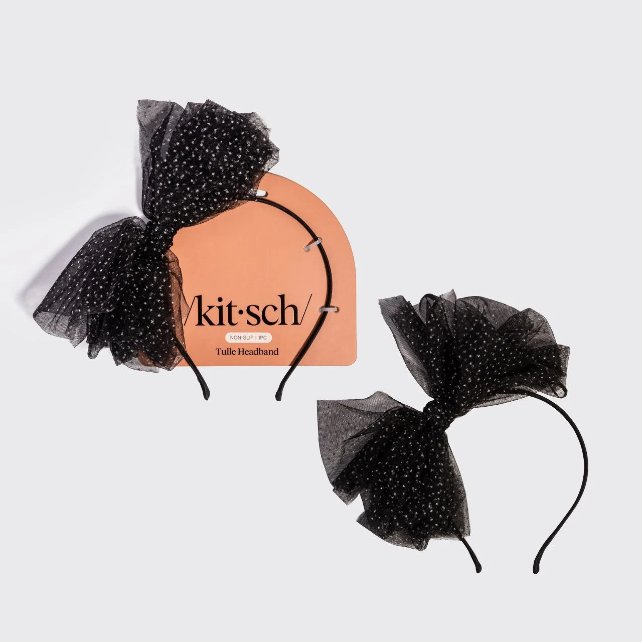 Black Glitter Tulle Headband | Kitsch