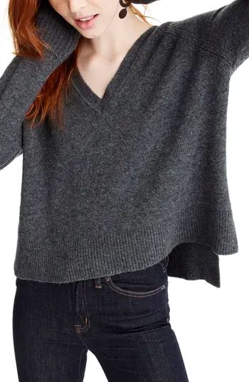 Women's J.crew Supersoft Yarn V-Neck Sweater, Size Small - Grey | Nordstrom