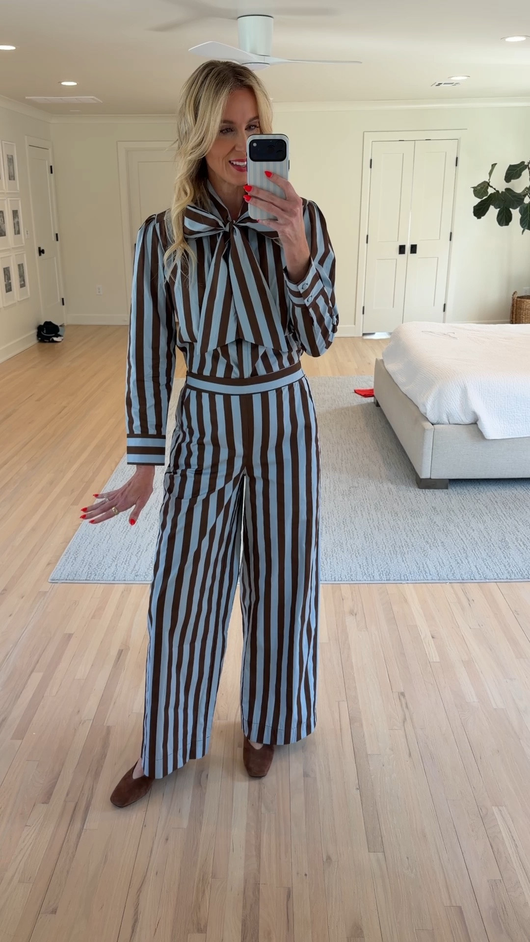 Cutest matching pant set with bow top!