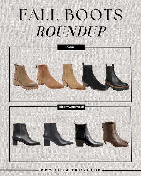 Fall boots roundup - casual & dressy/workwear 

• Sam Edelman Laguna lug sole Chelsea boot & Blondo Danika Bootie are waterproof 

#LTKSeasonal #LTKshoecrush