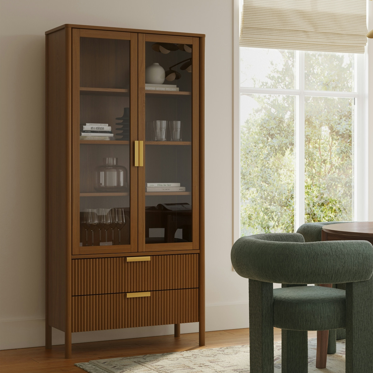 Liv 35.25" Glass Cabinet - Walnut | Article