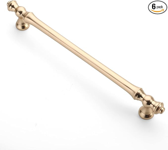 Asidrama 6 Pack 7.5 Inch(192mm) Brushed Brass Kitchen Cabinet Handles, Gold Cabinet Pulls Kitchen... | Amazon (US)