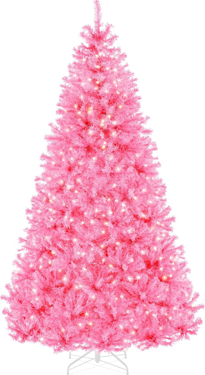 Best Choice Products 4.5ft Pre-Lit Pink Christmas Tree, Full Artificial Holiday Decoration for Ho... | Amazon (US)