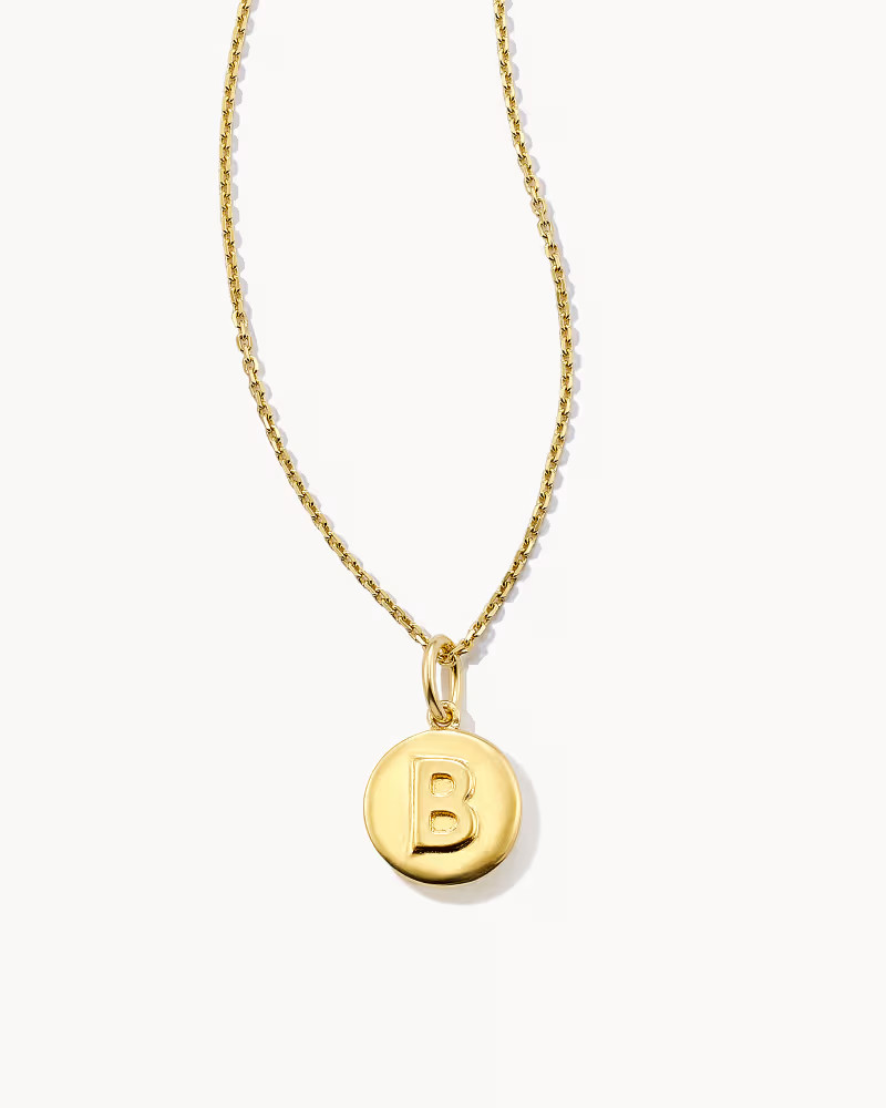 Letter A-Z Coin Charm Necklace in 18k Gold Vermeil | Kendra Scott