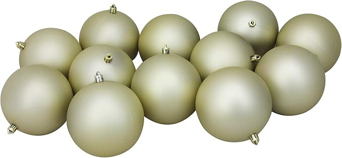 Shatterproof Matte Christmas Ball Ornaments - 4" - Champagne Gold - 12ct | Amazon (US)