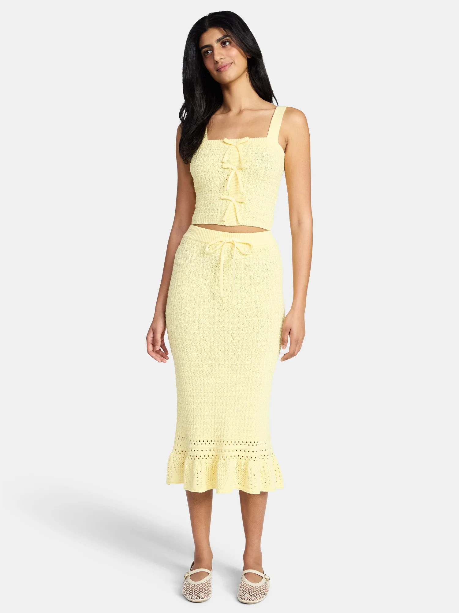 Madden NYC Women's Crochet Tank Top and Skirt Set, 2-Piece, Sizes XXS-XXL | Walmart (US)