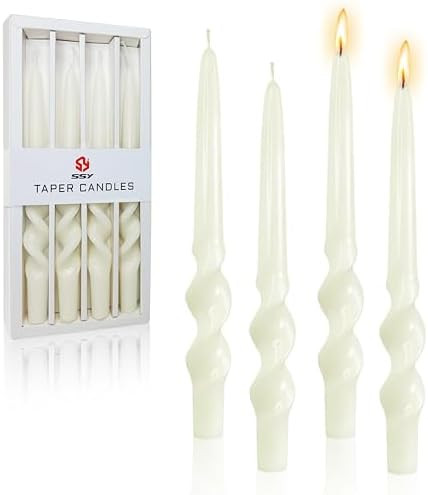 Handmade Spiral Taper Candles - Unscented Long Candles Colored Wax Twisted Candle - 10 Inch Candl... | Amazon (US)