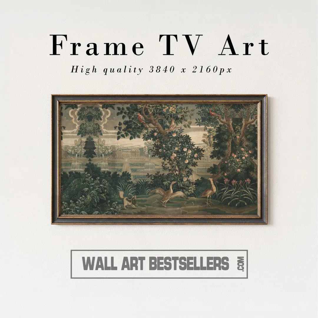 Frame TV Art: Antique French Forest Tapestry, Rustic Woodland, Digital Download - Etsy | Etsy (US)