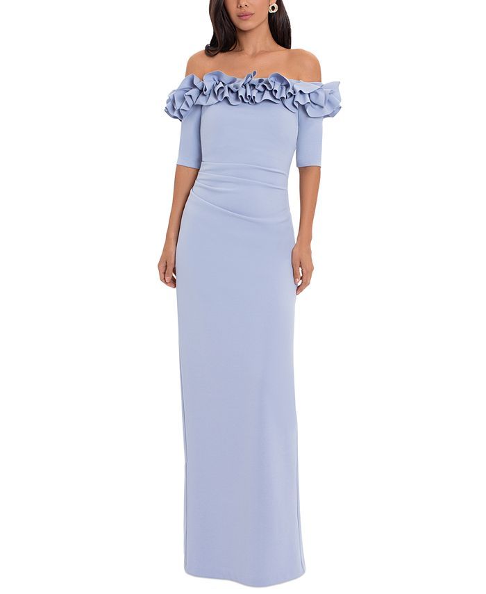 Ruffled Off-the-Shoulder Gown | Macys (US)