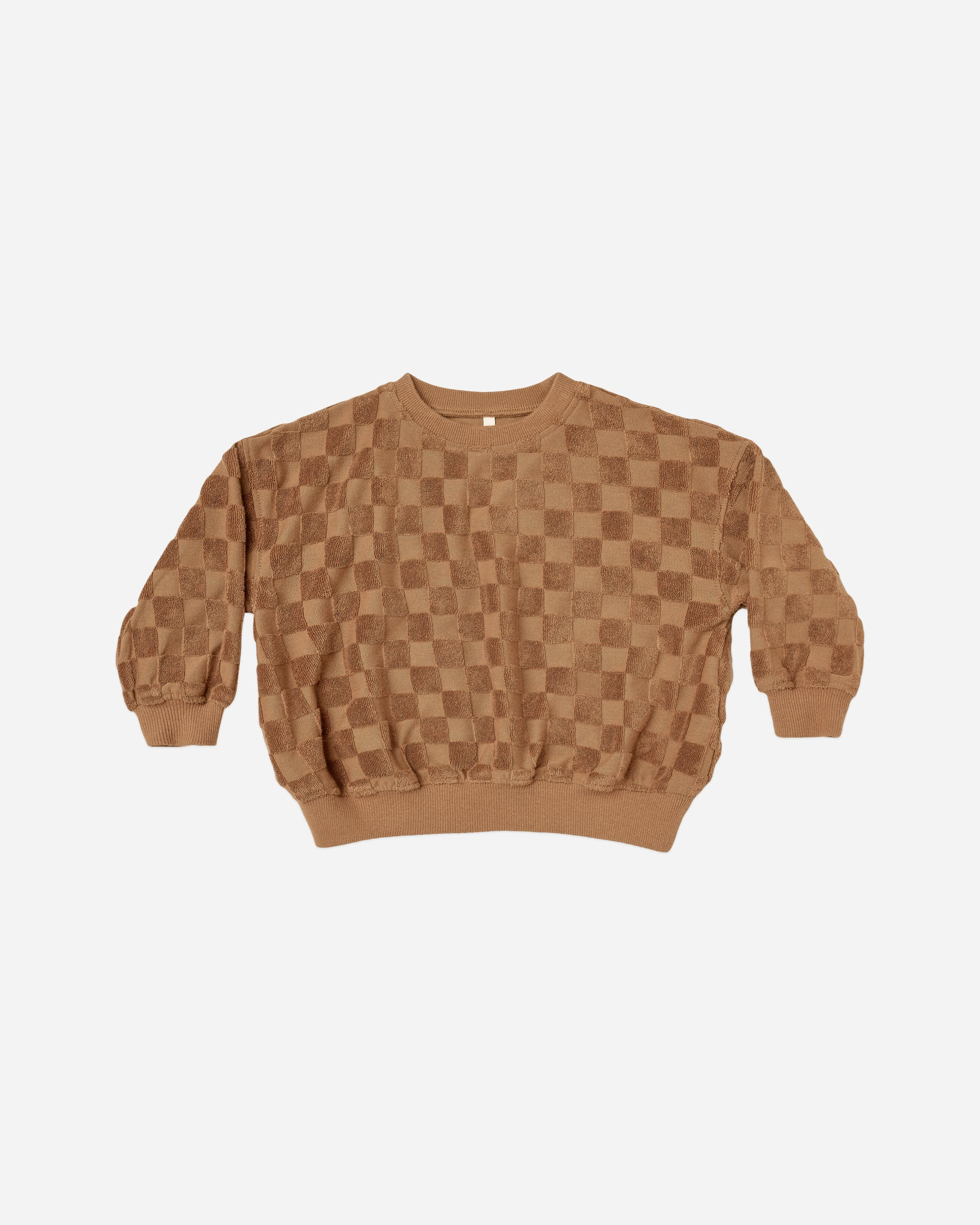 relaxed sweatshirt || camel check | Rylee + Cru