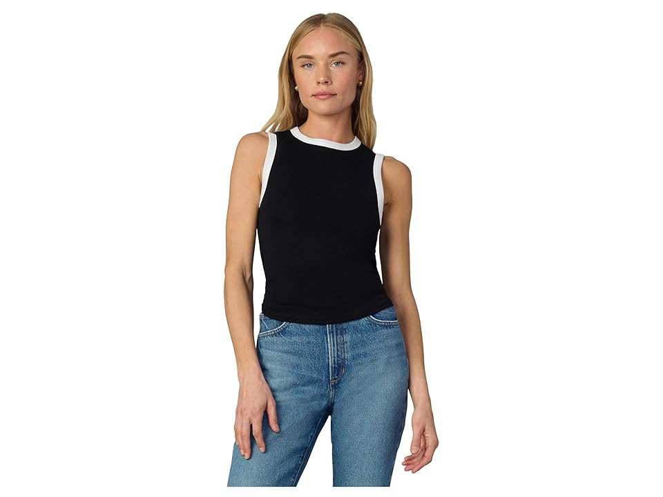 Joe's Jeans The High Neck Tank Top Women's Clothing Black : LG, Cotton/Polyester/Spandex | Zappos