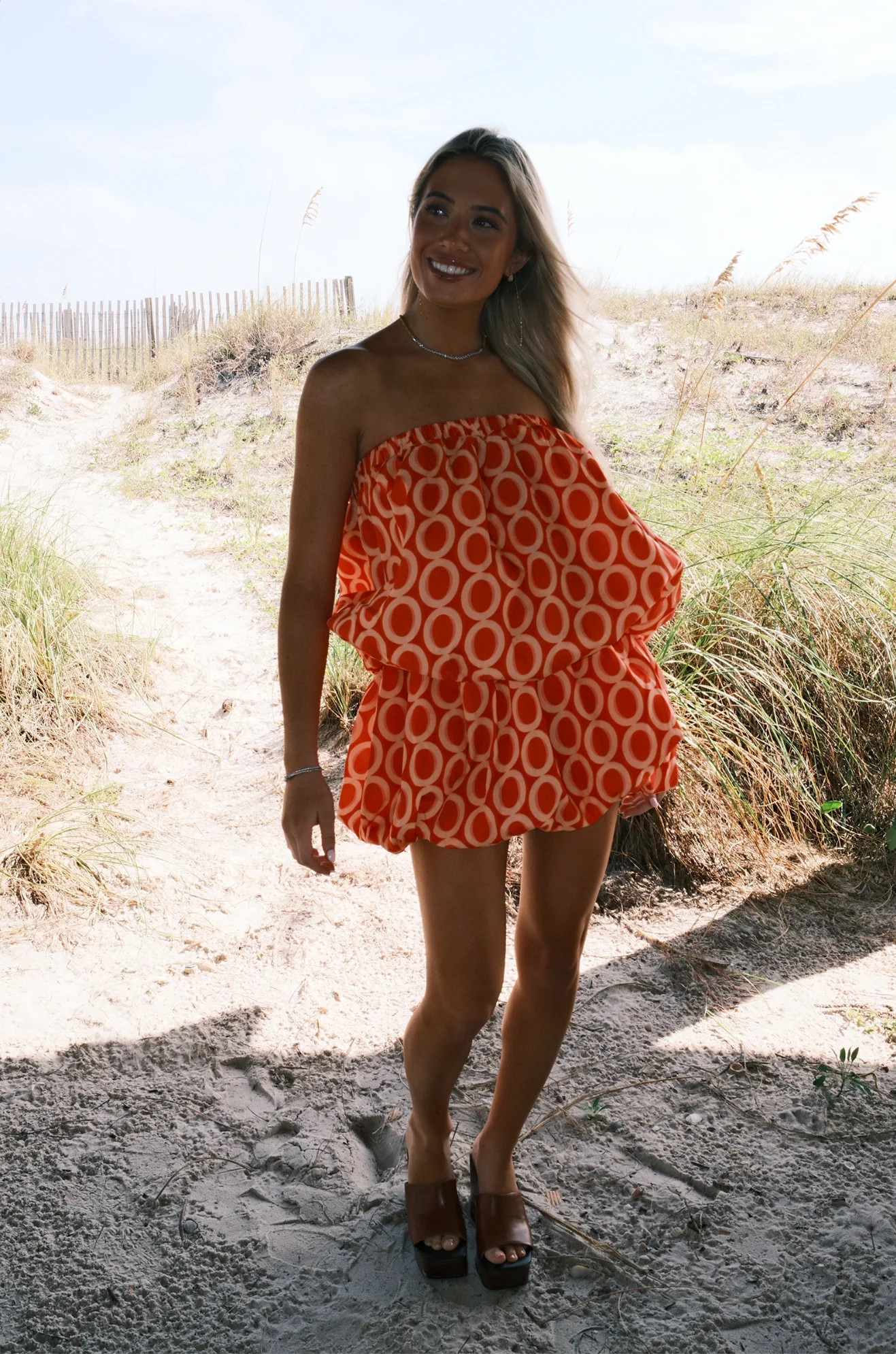 Bonnie Bubble Top - Red/Orange | Triple Threads