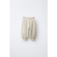 Zara - Floral Textured Baggy Pants - Ecru - 9-12 Months (31,5 Inches) - Kids | Zara US