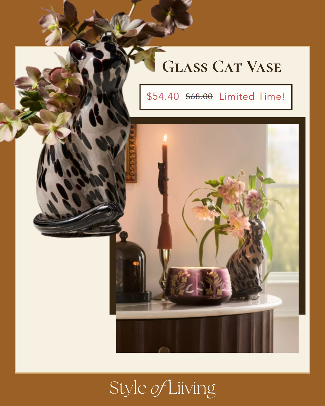Hand-blown glass, cat vase from Anthropologie on sale! Limited time. Perfect decor for fall, Halloween, or just cat lovers. #vase #anthropologie #falldecor #halloween #homedecor  

 #LTKSeasonal #LTKHome #LTKSaleAlert