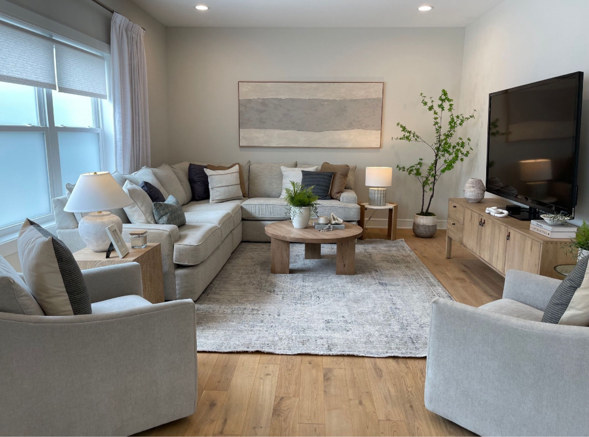 Coffee table, lamp, counsel table, decor, side table, artwork, rug, and chairs 

#LTKhome #LTKbeauty #LTKstyletip