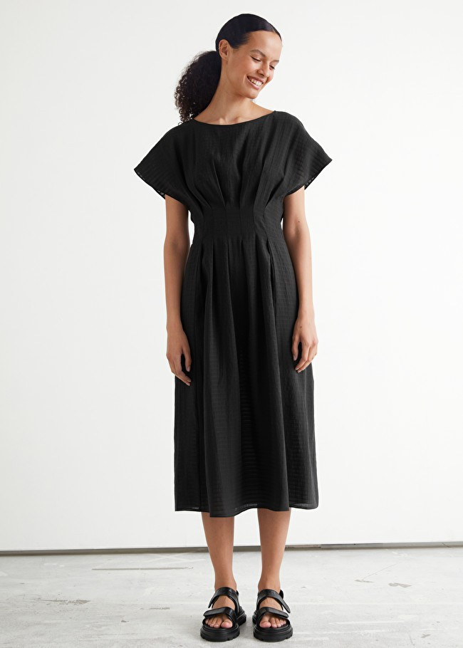 Pleated Wide Sleeve Midi Dress | & Other Stories (EU + UK)