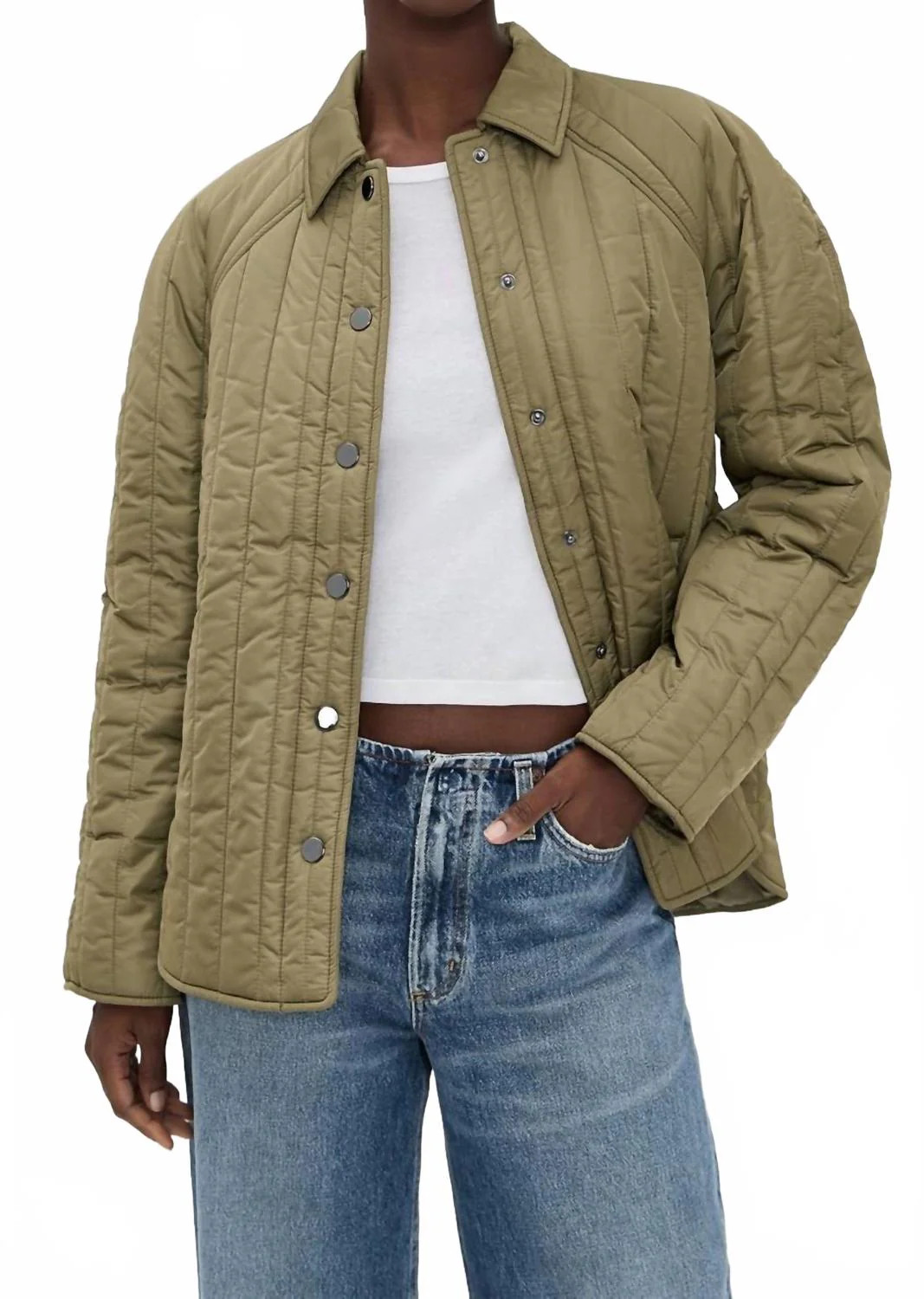 Sawyer Quilted Barn Jacket In Olive | Shop Simon