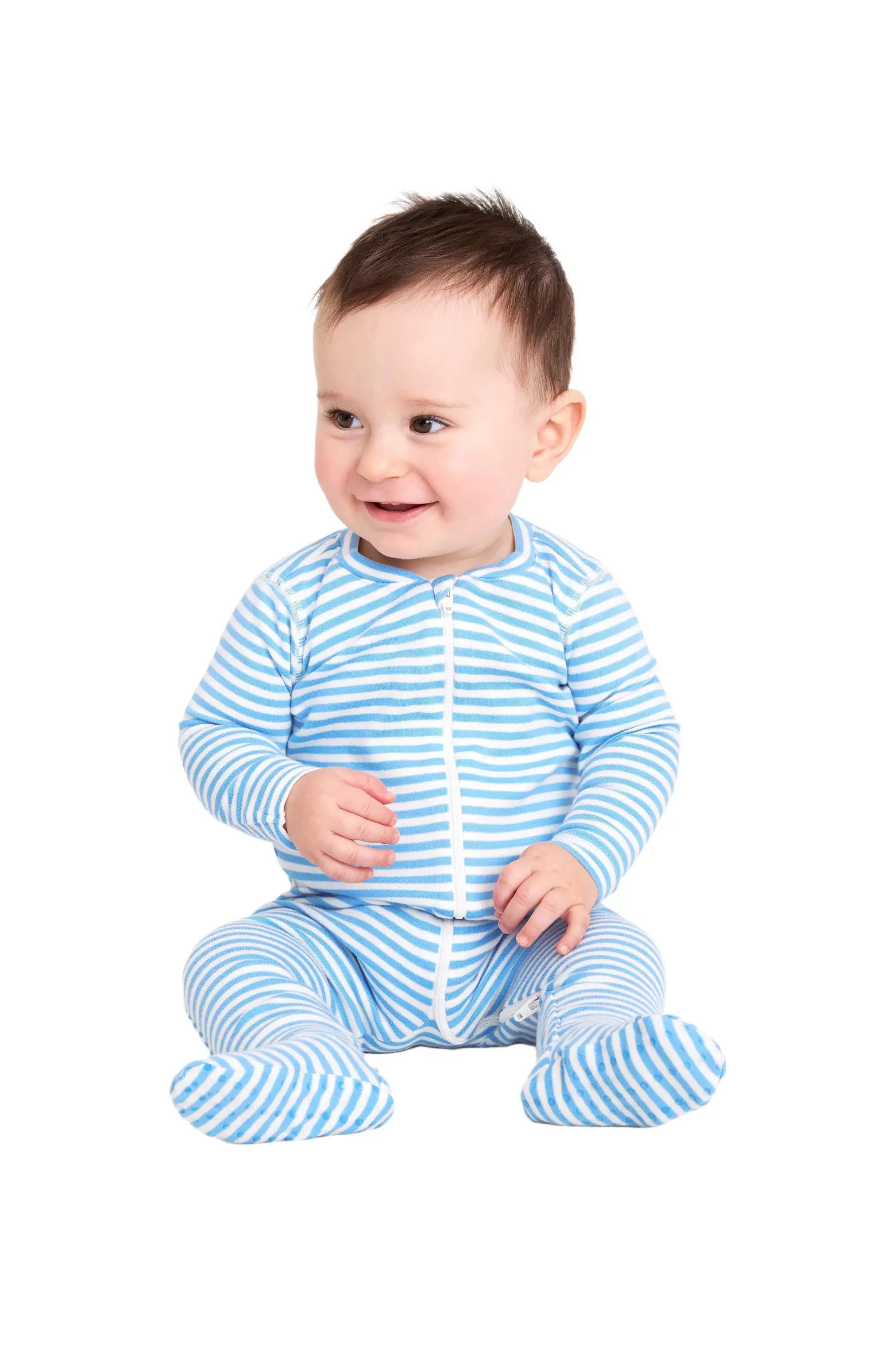 Primary Baby Organic Zip Footie In Stripe | Nordstrom | Nordstrom