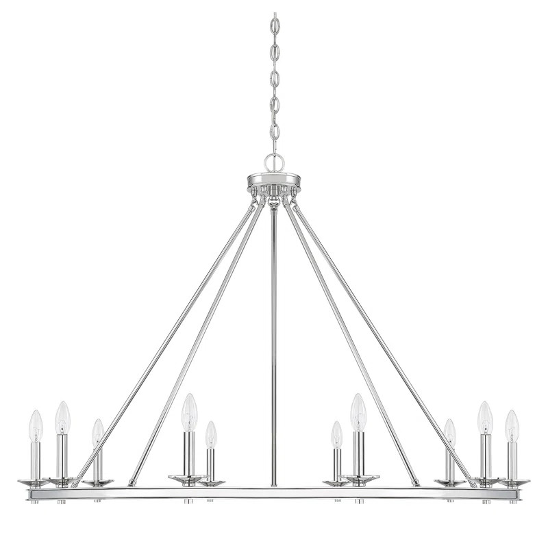 Poynor Candle Style Wagon Wheel Chandelier | Wayfair North America