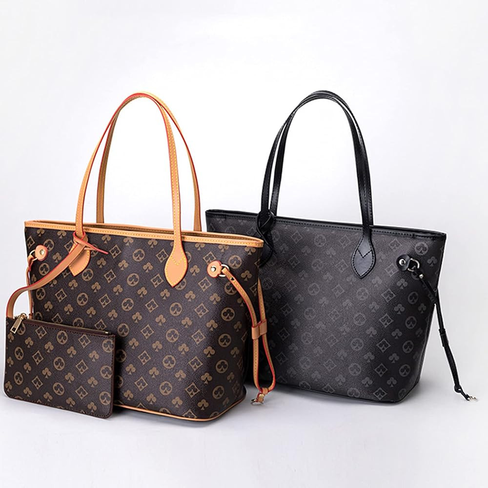 Leather Handbags For Women Top Handle Satchel Tote Shoulder Bag Ladies Stachel Purse Set | Amazon (US)