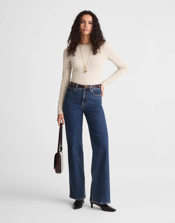 The '90s Long-Sleeve Tee in Compact Cotton | Madewell