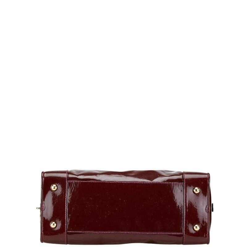 LOEWE Anagram Amazona 36 Handbag Wine Red Enamel Gold Hardware Women Used | eBay US