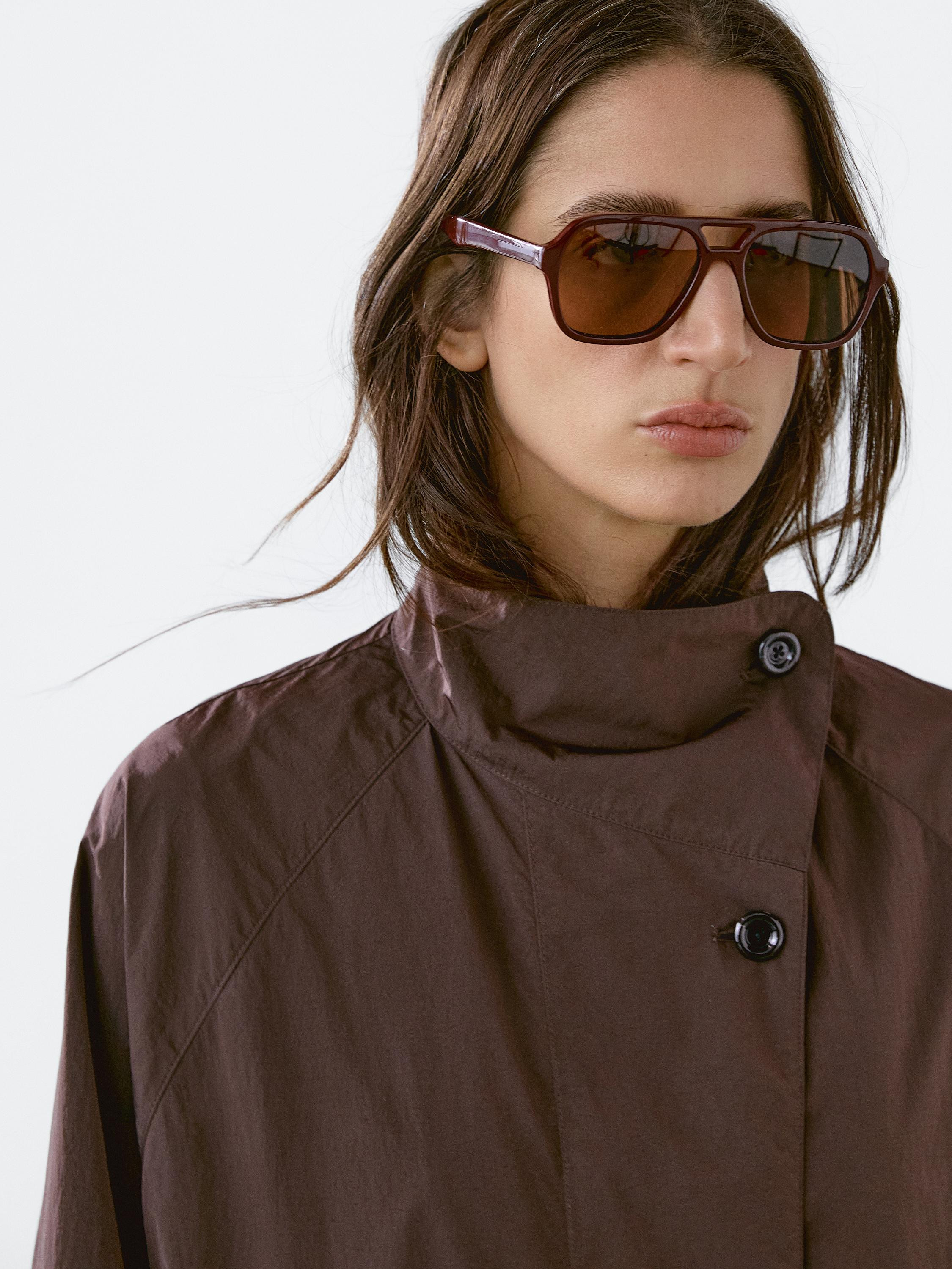 Oversize flowing trench coat in water-repellent fabric | Massimo Dutti UK