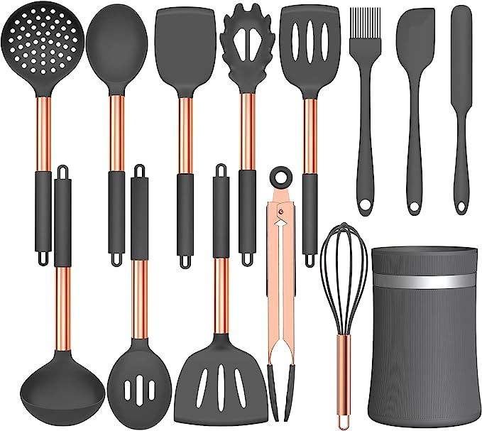 Umite Chef 14 pcs Silicone Cooking Utensils Kitchen Utensil Set - 446°F Heat Resistant, Kitchen ... | Amazon (US)