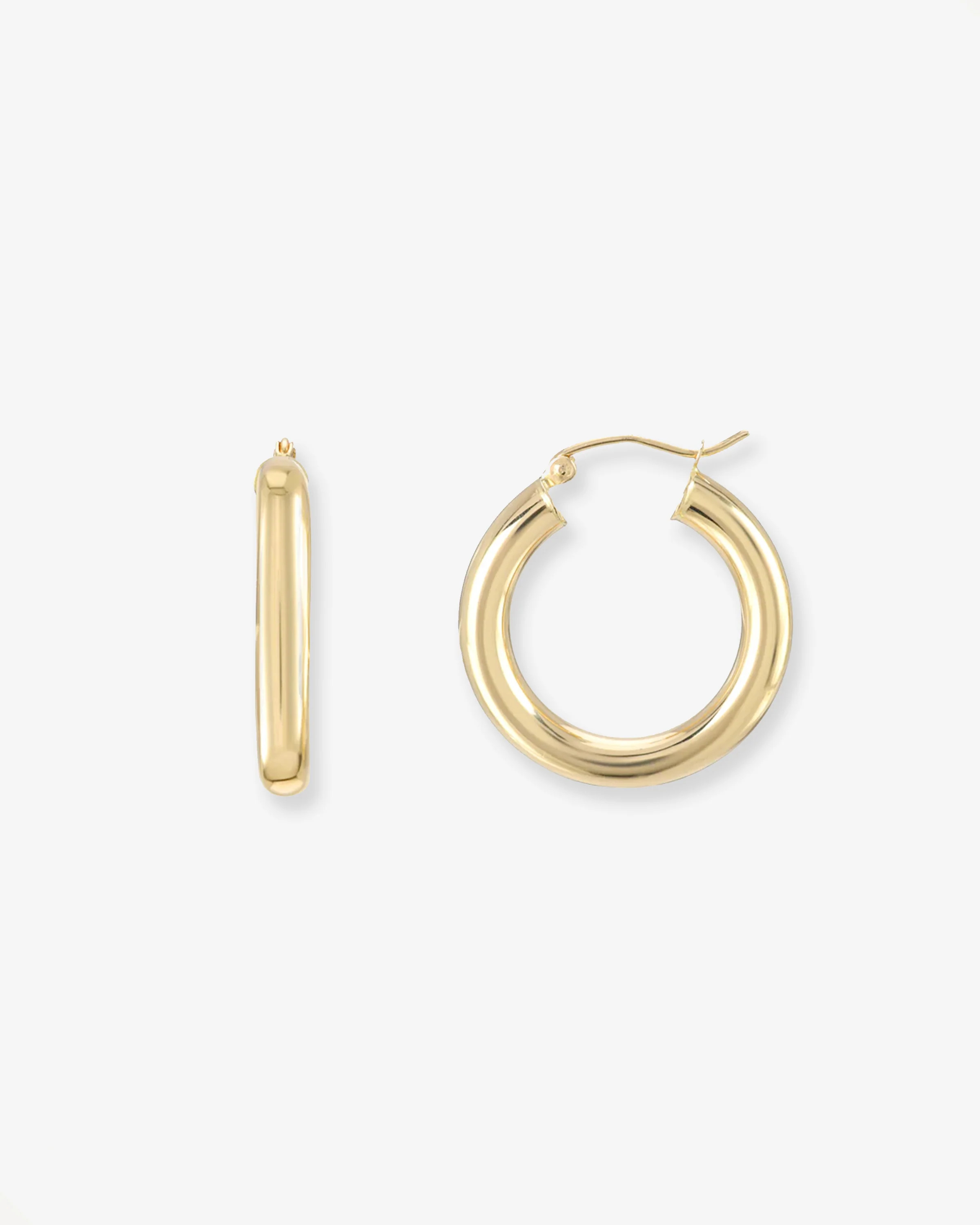14k Gold Small Thick Hoop Earrings | Zoe Lev Jewelry