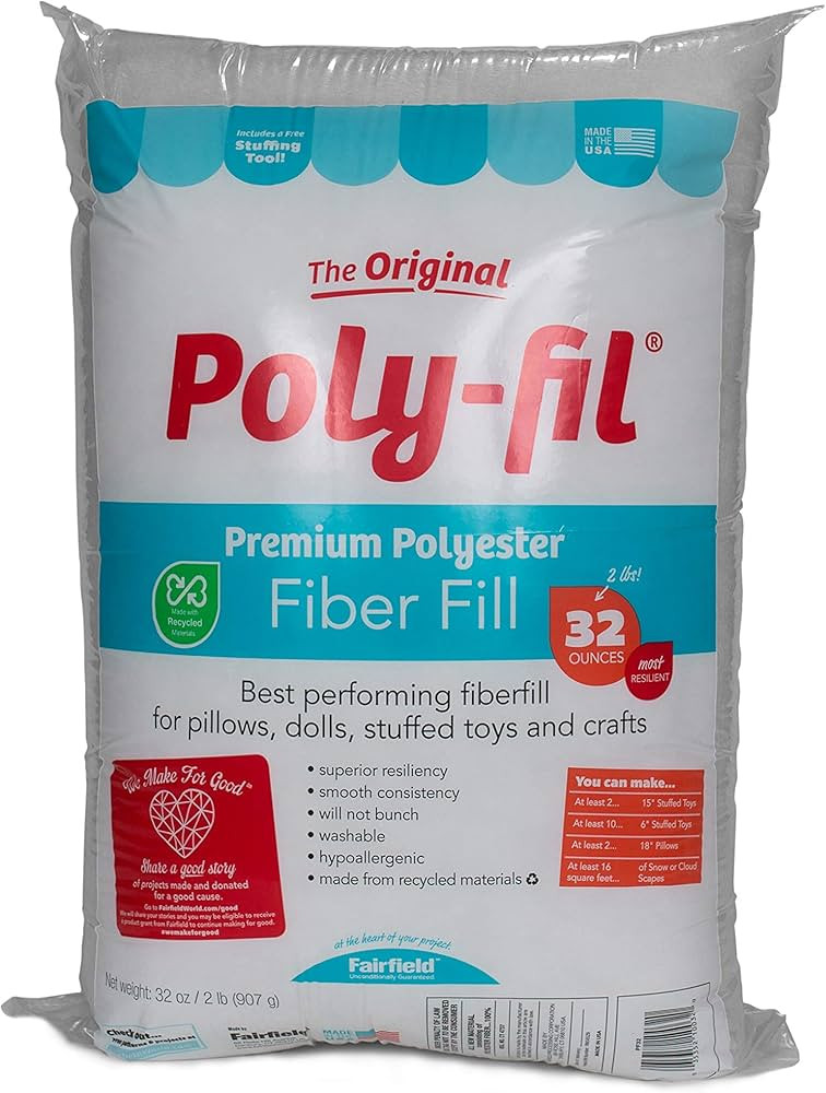 Fairfield The Original Poly-Fil, Premium Polyester Fiber Fill, Soft Pillow Stuffing, Stuffing for... | Amazon (US)