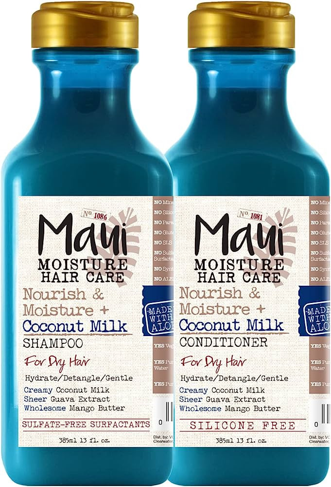 Maui Moisture Nourish & Moisture + Coconut Milk Shampoo + Conditioner to Hydrate and Detangle Cur... | Amazon (US)