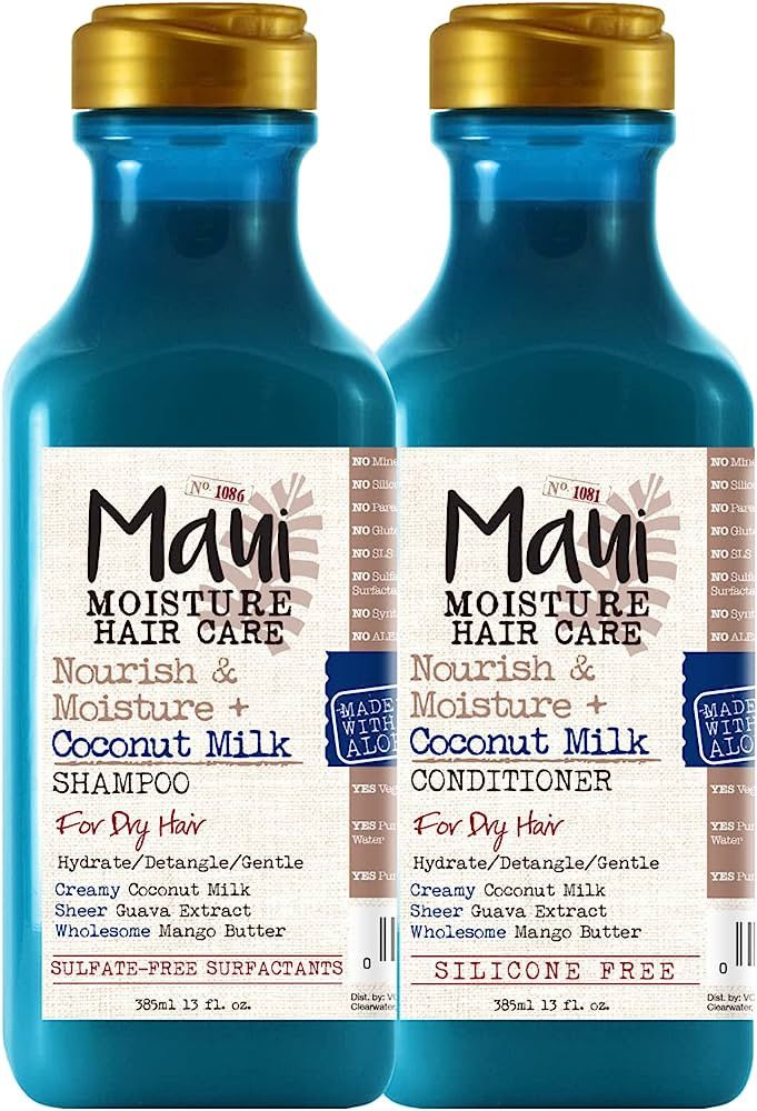 Maui Moisture Nourish & Moisture + Coconut Milk Shampoo + Conditioner to Hydrate and Detangle Cur... | Amazon (US)