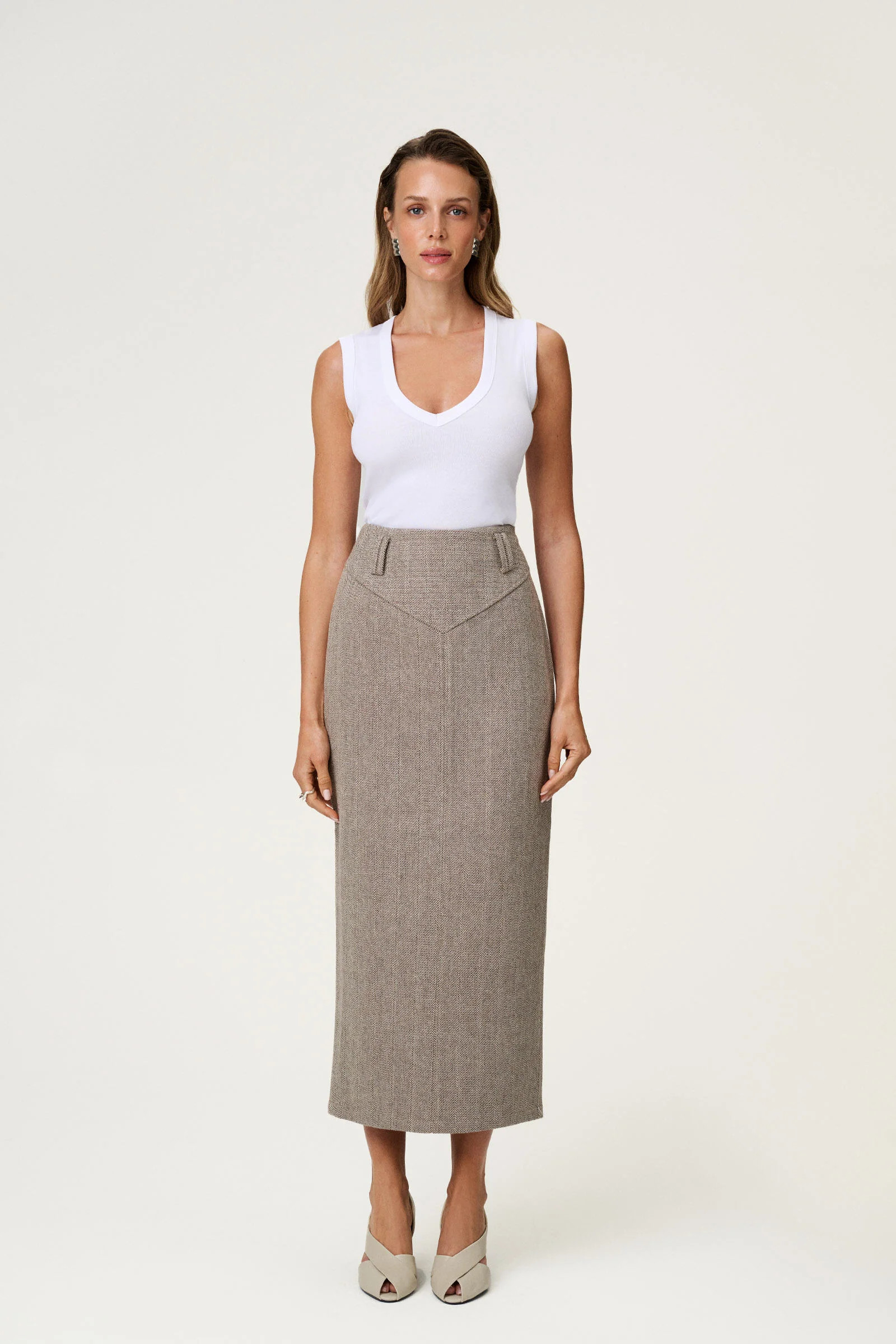 Bristol skirt in beige melange - Shop now | ADOORE