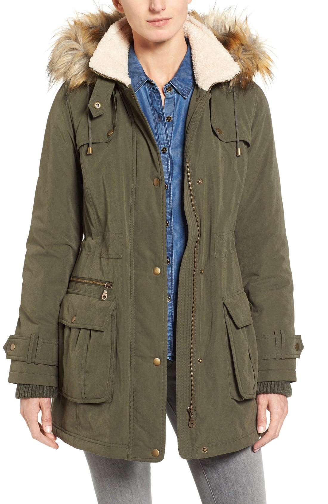 Hooded Anorak with Faux Fur Trim | Nordstrom