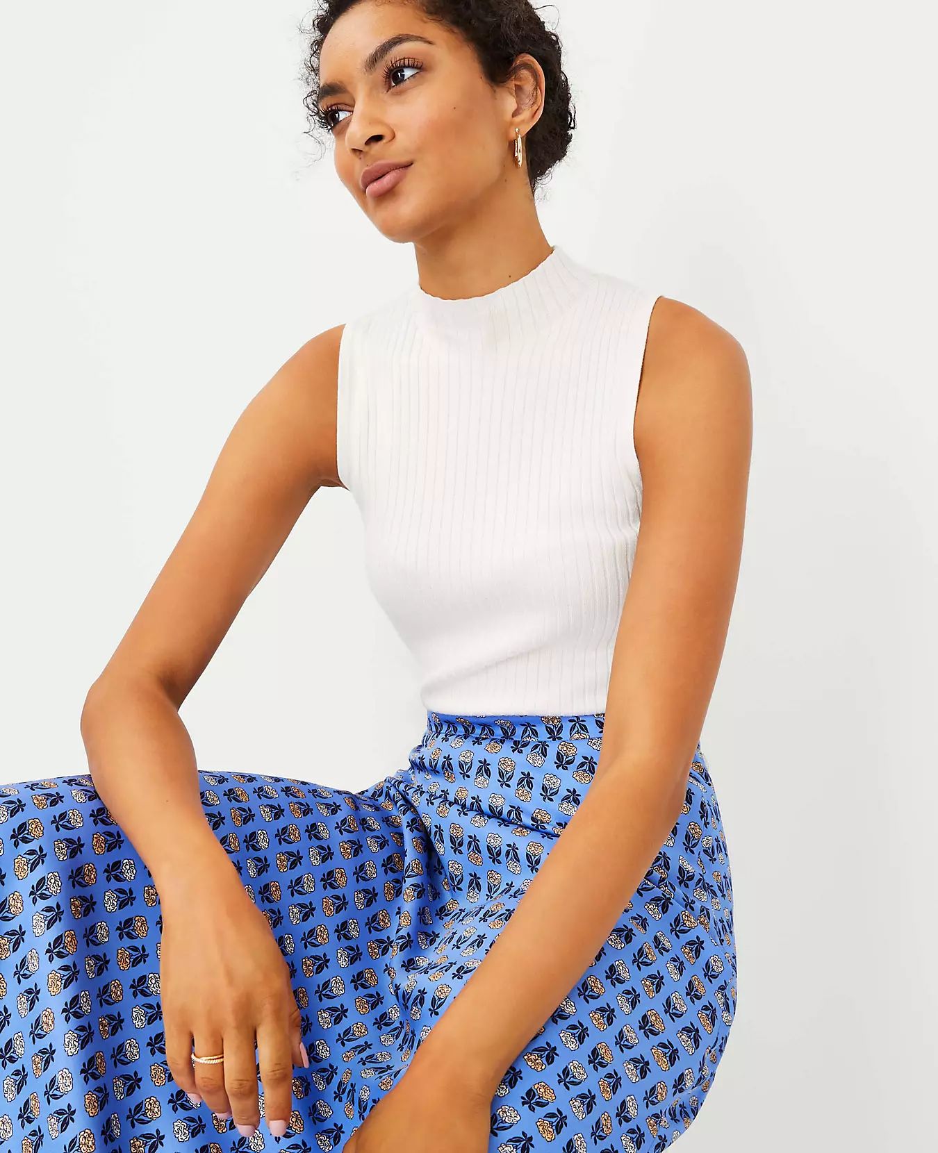 Ribbed Mock Neck Sweater Shell | Ann Taylor (US)