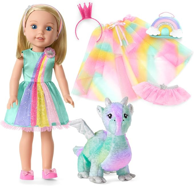 American Girl WellieWishers 14.5-inch Camille Doll Playset with Crisella The Dragon, Doll Dress a... | Amazon (US)