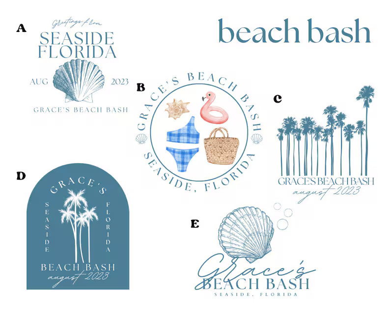 Personalized Bachelorette Party Logo, Custom Bachelorette Logo, Beach Bash Theme Bachelorette, Bi... | Etsy (US)