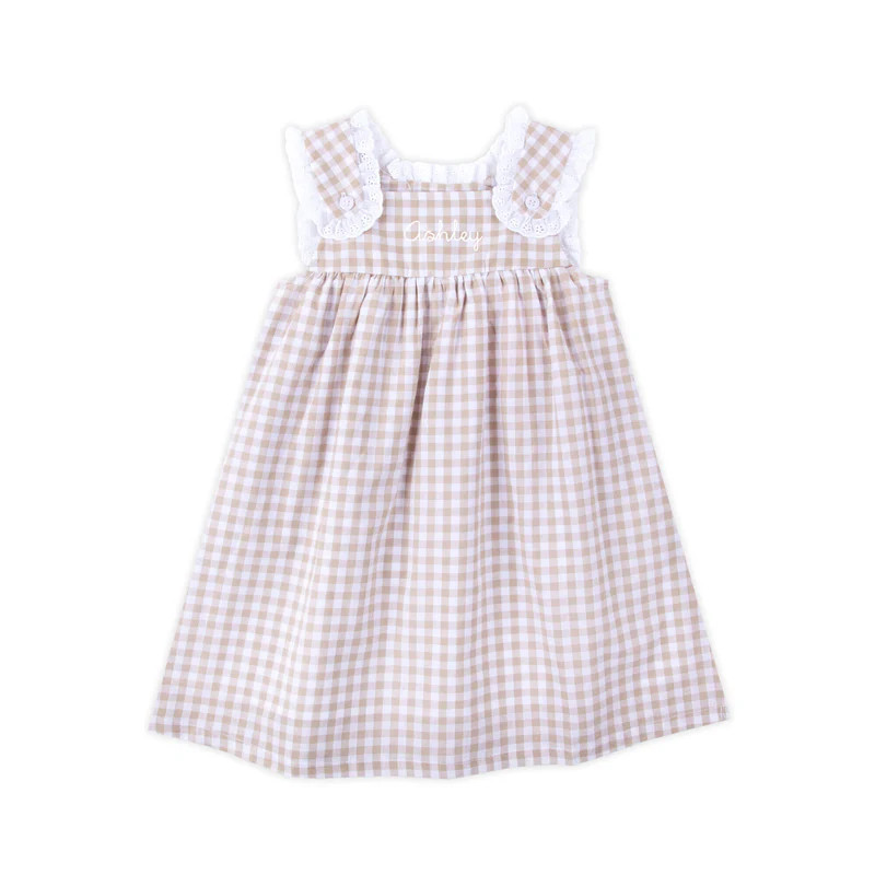 Khaki Gingham Lulu Dress | Classic Whimsy