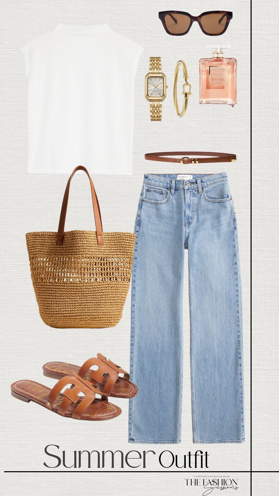 Summer Outfit | White T Shirt | Blue Jeans | Sam Edelman Sandals | Woven Bag 

#LTKSeasonal #LTKShoeCrush #LTKStyleTip
