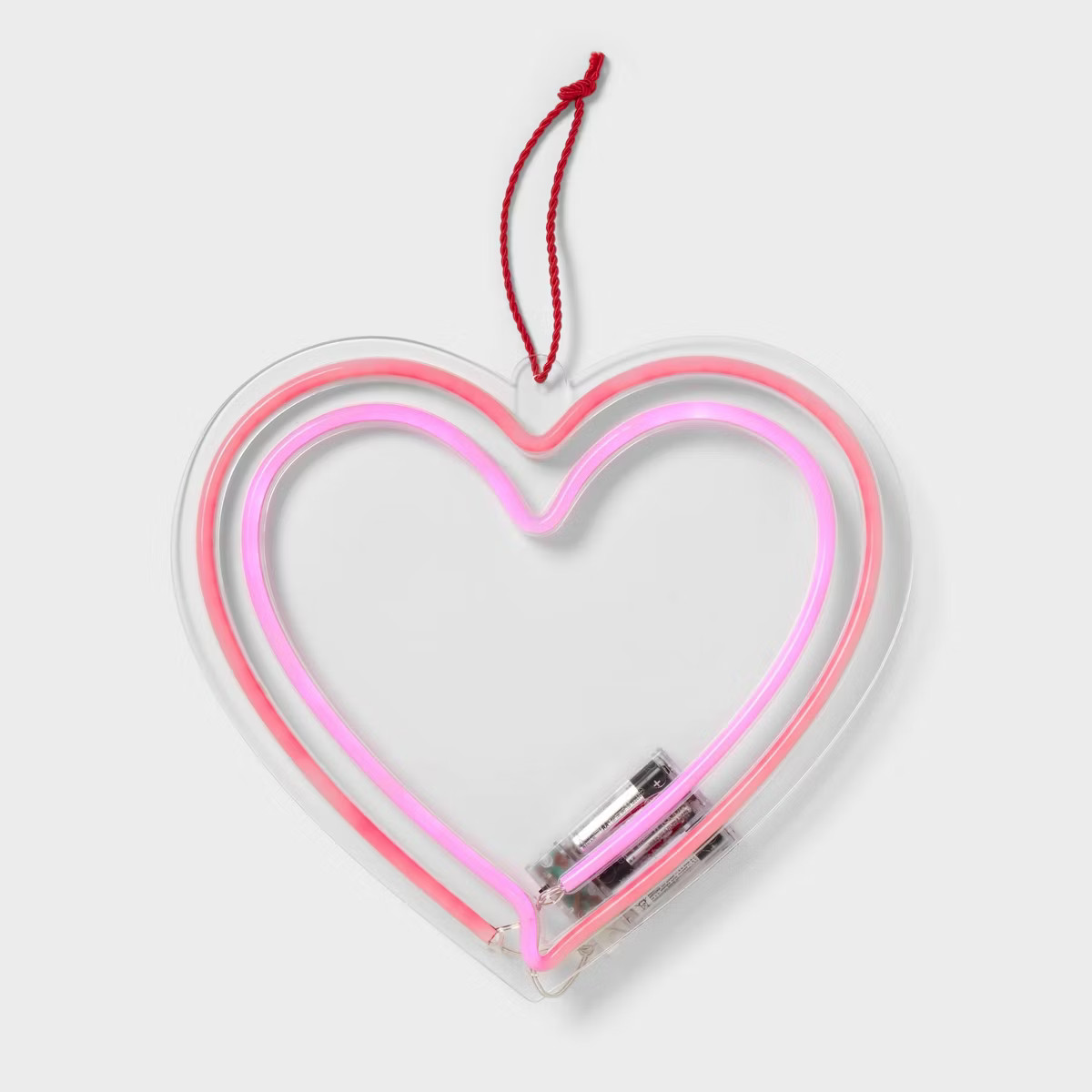 Valentine's Day Hanging Acrylic Faux Neon Wall Sign Heart - Spritz™ | Target