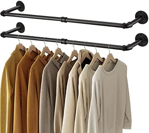 Greenstell Clothes Rack,36.2 Inch Industrial Pipe Wall Mounted Garment Rack,Space-Saving Hanging ... | Amazon (US)