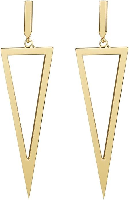 Women's Geometric Dangle Drop Earrings, Metal Triangle Dangle Earrings Costume Jewelry For Her Gi... | Amazon (US)