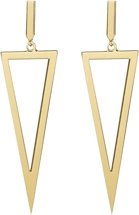 Women's Geometric Dangle Drop Earrings, Metal Triangle Dangle Earrings Costume Jewelry For Her Gi... | Amazon (US)