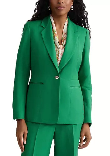 Women's One Button Notch Collar Peplum Jacket | Belk