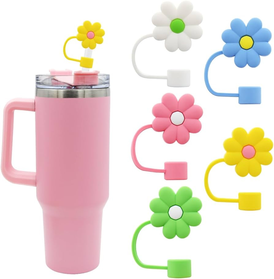 Flower Straw Cover Cap for Stanley Cup Silicone Straw Topper Compatible with 30&40 Oz Tumbler wit... | Amazon (US)