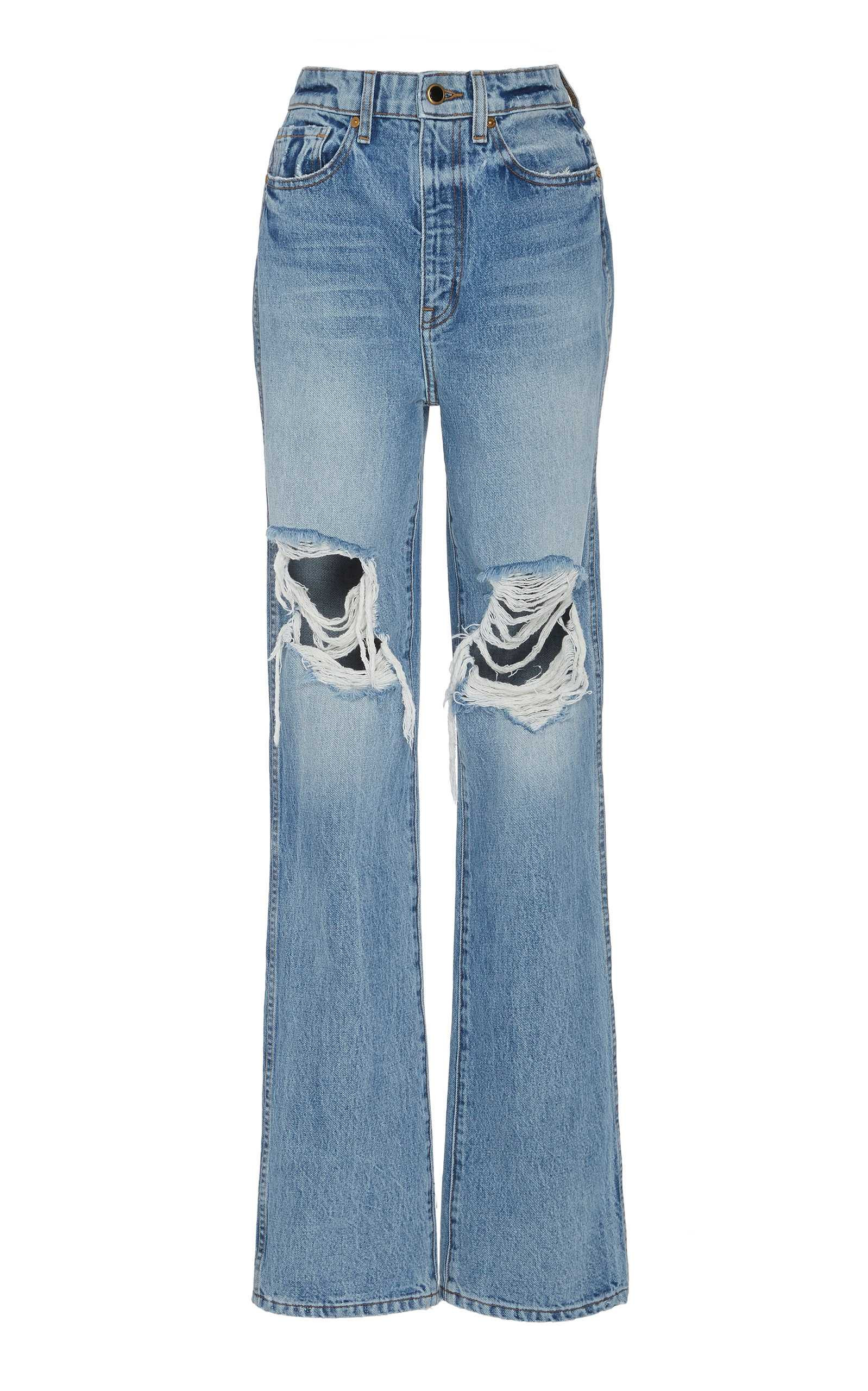 Danielle Distressed Rigid High-Rise Slim-Leg Jeans | Moda Operandi (Global)