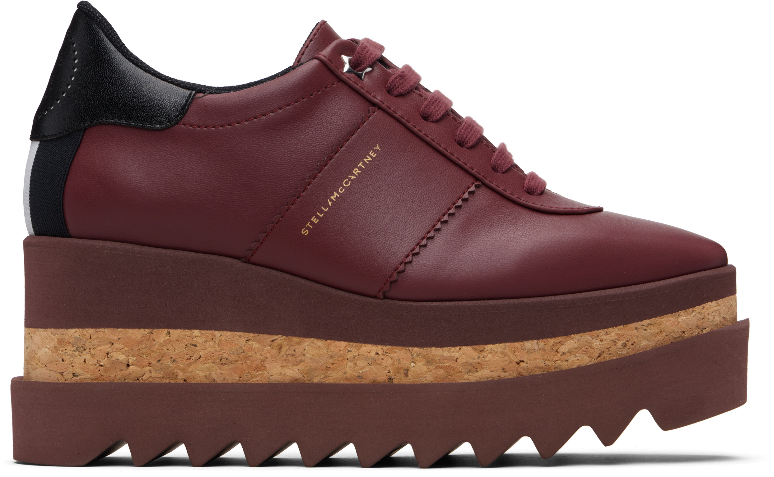 Stella McCartney Burgundy Sneak-Elyse Platform Sneakers | SSENSE
